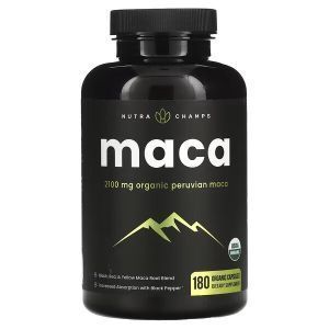 Мака, Maca, NutraChamps, 2100 мг, 180 органічних капсул (700 мг на капсулу)