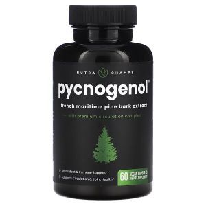 Пікногенол, Pycnogenol, NutraChamps, 60 веганських капсул