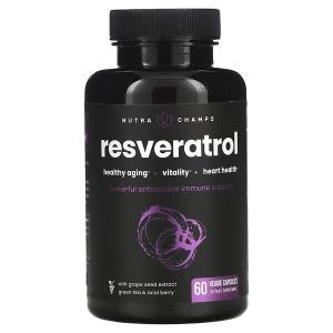 Ресвератрол, Resveratrol, NutraChamps, 60 вегетаріанських капсул