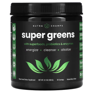 Суміш зелені із ароматом натуральних ягід, Super Greens, NutraChamps, 258 г