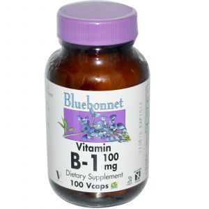 Тиамин (Vitamin B-1), Bluebonnet Nutrition, Витамин В1, 100 капсул (Default)