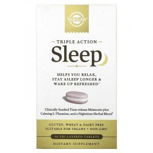 Формула для сна, Sleep, Solgar, тройного действия, 30 трехслойных таблеток
