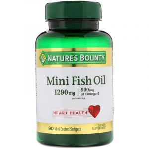 Рыбий жир, Mini Fish Oil, Nature's Bounty, 1290 мг, 90 капсул с мини покрытием (Default)