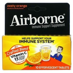  Шипучий витамин С в таблетках, вкус апельсина, Blast of Vitamin C, AirBorne, 10 таб.