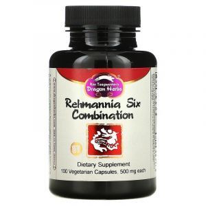 Ремания, Rehmannia, Dragon Herbs, 500 мг, 100 вегетарианских капсул