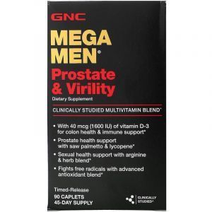 Поддержка простаты и сексуального здоровья у мужчин, Mega Men Prostate & Virility, GNC, 90 капсул