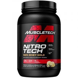 Сывороточный протеин, Nitro-Tech, 100% Whey Gold, Muscletech, вкус ванильного крема, 999 г 