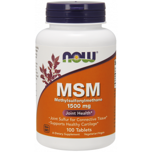 Метилсульфонилметан, MSM, Now Foods, 1500 мг, 100 таблеток