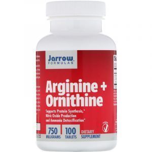 Аргинин орнитин, Arginine + Ornithine, Jarrow Formulas, 750 мг, 100 таблеток (Default)