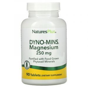Магний, Magnesium, Nature's Plus, Dyno-Mins, 250 мг, 90 кислотоустойчивых таблеток