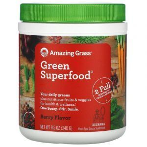 Суперфуд со вкусом ягод, Green Superfood, Amazing Grass, 240 г.