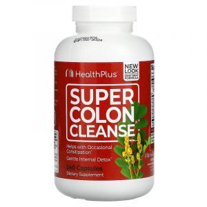 Толстая кишка, поддержка, Super Colon Cleanse, Health Plus Inc., 530 мг, 240 капсул