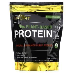 Растительный протеин, Plant-Based Protein, California Gold Nutrition, со вкусом булочки с корицей, 907 г