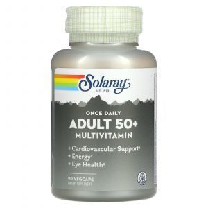 Мультивитамины для взрослых 50+, Adult 50+, Solaray, 500 мг, 90 вегетарианских капсул