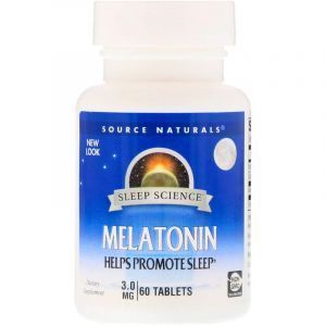 Мелатонин, Melatonin, Source Naturals, 3 мг, 60 таблеток. (Default)