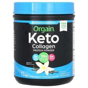 Кето коллагеновый протеин, Keto, Collagen Protein, Orgain, порошок, вкус ванили, 400 г
