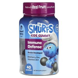 Жевательная добавка для укрепления иммунитета для детей от 3 лет, Kids Gummy, The Smurfs, ягодный вкус, 40 жевательных конфет