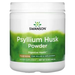 Подорожник, Psyllium Husk Powder, Swanson, из шелухи семян порошок, 340 г 