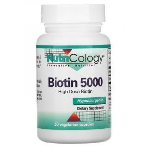 Биотин, Biotin, Nutricology, 5000 мкг, 60 капсул