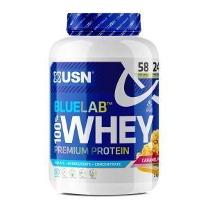 Cывороточный протеин, Blue Lab 100% Whey Premium Protein, USN, премиум-класса, вкус карамельный попкорн, 2 кг
