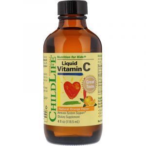 Витамин С для детей, Vitamin C, ChildLife, жидкий, апельсин, 118.5 мл (Default)