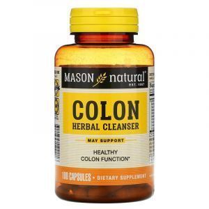 Очищение кишечника на травах, Colon Herbal Cleanser, Mason Vitamins, 100 капсул