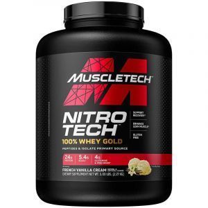 Сывороточный протеин, Nitro-Tech, 100% Whey Gold, Muscletech, вкус ванильного крема, 2,27 кг