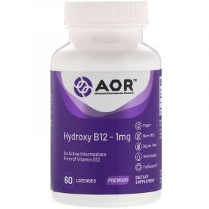 Гидрокси-B12, Hydroxy B12, Advanced Orthomolecular Research AOR, 60 леденцов