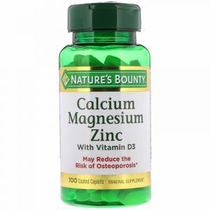 Кальций магний цинк с витамином Д3, Calcium Magnesium Zinc, Nature's Bounty, 100 капсул (Default)