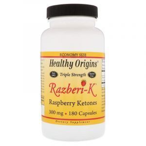 Жиросжигатель кетоны малины, Razberi-K, Raspberry Ketones, Healthy Origins, 300 мг, 180 капсул (Default)