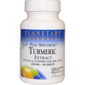 Поддержка печени, Turmeric Extract, Planetary Herbals, экстракт турмерика, 450 мг, 60 таблеток (Default)