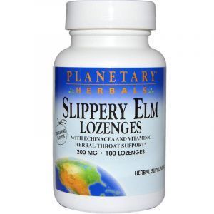 Скользкий вяз (Slippery Elm Lozenges), Planetary Herbals, вкус мандарина, 200 мг, 100 леденцов (Default)