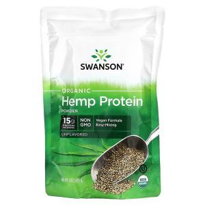 Конопляный протеин, Organic Hemp Protein Powder, Swanson, органический, порошок, 425 г