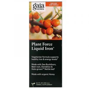 Железо, PlantForce, Gaia Herbs, жидкое, 250 мл
