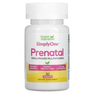 Мультивитамины для беременных тройного действия, PreNatal, Triple Power Multivitamin, Super Nutrition, 30 таб.