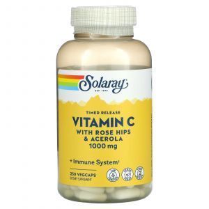 Витамин С, Vitamin C, Solaray, двухфазное высвобождение, 1000 мг, 250 капсул