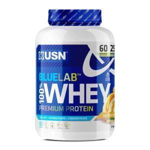 Cывороточный протеин, Blue Lab 100% Whey Premium Protein, USN, премиум-класса, вкус соленая карамель, 2 кг
