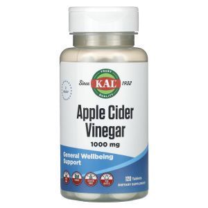 Яблочный уксус, Apple Cider Vinegar, KAL, 120 таб.