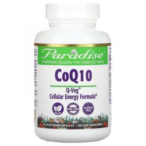 Коэнзим Q10, CoQ10, Q-Veg, Paradise Herbs, 100 мг, 60 кап.