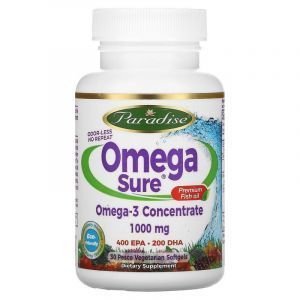 Омега-3 рыбий жир, Omega-3 Fish oil, Paradise Herbs, 1000 мг, 30 кап.