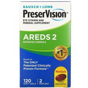Витамины и минералы для глаз, формула AREDS 2, Eye Vitamin & Mineral, Bausch & Lomb, 120 капсул