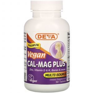 Кальций-магний плюс, Cal-Mag Plus, Deva, веган, 90 таблеток