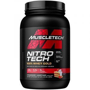 Сывороточный протеин, Nitro-Tech, 100% Whey Gold, Muscletech, вкус клубники, 999 г