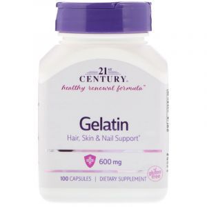 Желатин гидролизат, Gelatin, 21st Century, 600 мг, 100 кап. (Default)