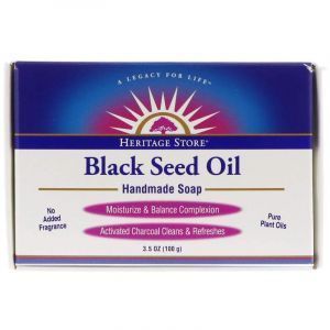 Мыло с маслом черного тмина, Black Seed Oil, Heritage Products, ручная работа, без запаха, 100 г