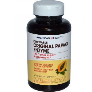Папайя, Papaya Enzyme, American Health, 250 жевательных таблеток (Default)