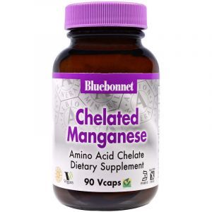 Марганец, Chelated Manganese, Bluebonnet Nutrition, 90 капсул (Default)
