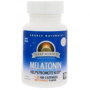 Мелатонин (апельсин), Melatonin, Source Naturals, 1 мг, 100 леденцов (Default)