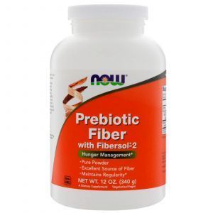 Пищевые волокна с пребиотиками, Prebiotic Fiber with Fibersol-2, Now Foods, 340 гр