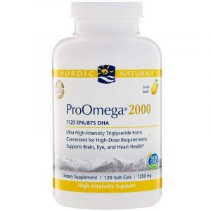 Омега-3, улучшенное поглощение, ProOmega 2000, Nordic Naturals, лимон, 1250 мг, 120 мягких гелевых капсул